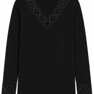 Camisola Térmica de Senhora com Renda no Decote e Punhos | Interior Cardado