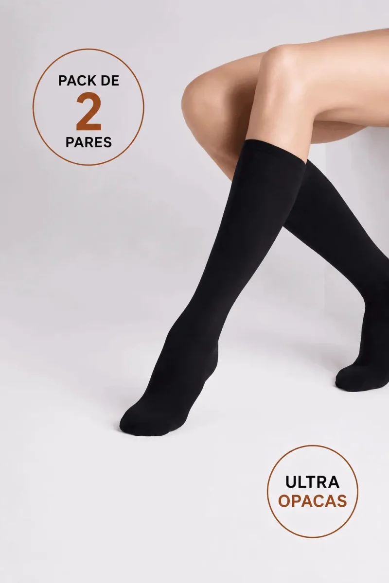 Pack de 2 pares de meias ultra opacas pelo joelho 70 Den - Image 2