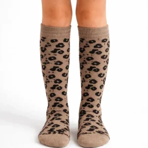 Meias Altas em Algodão Penteado Superior Animal Print | Sem Costura na Biqueira Ref..20600