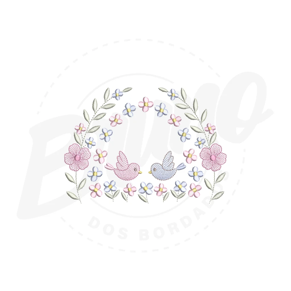 MP36M063 – Moldura floral e passarinho