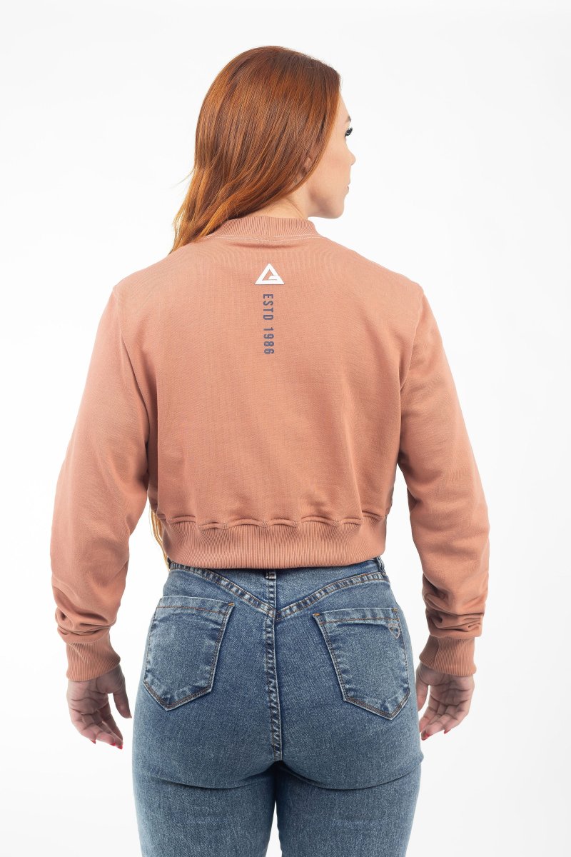 Casaco Cropped Feminino GB Stacked - Marrom Claro - Image 3