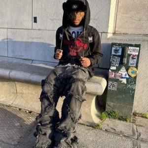 Calça Jeans Bordada Y2K - STREAKER